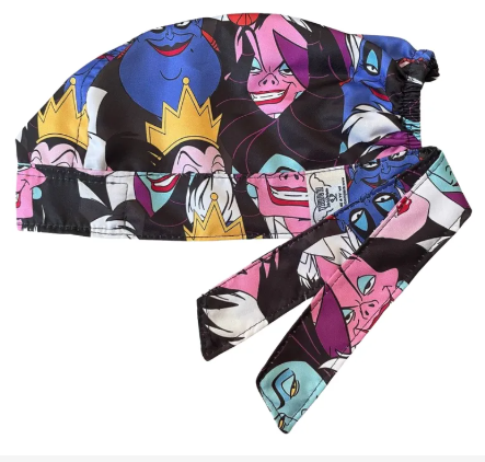 Gorro Medico Quirúrgico - Villanas De Disney - Ursula / Malefica - Negro