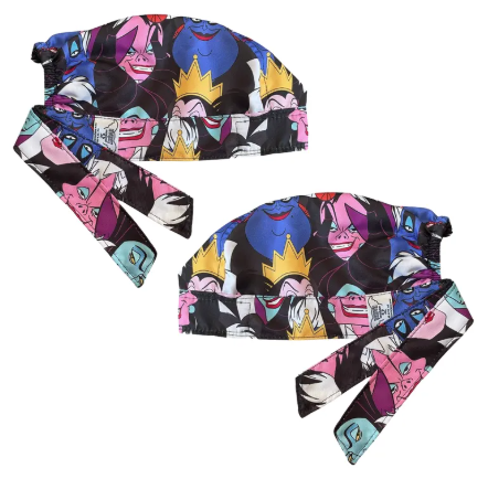 Gorro Medico Quirúrgico - Villanas De Disney - Ursula / Malefica - Negro