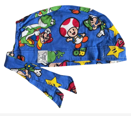 Gorro Quirúrgico - Mario Bros 2 - Azul Acero