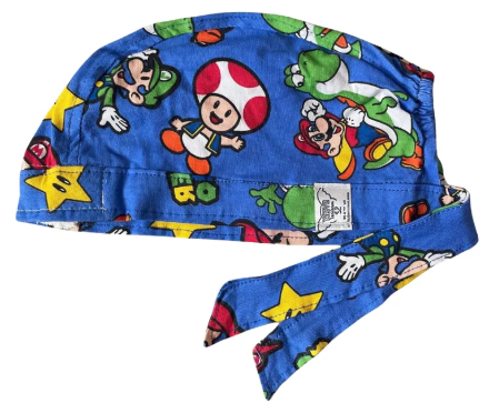 Gorro Quirúrgico - Mario Bros 2 - Azul Acero