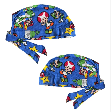 Gorro Quirúrgico - Mario Bros 2 - Azul Acero
