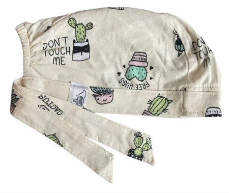 Gorro Medico Quirúrgico - Cactus Plantas - Arboles - Beige