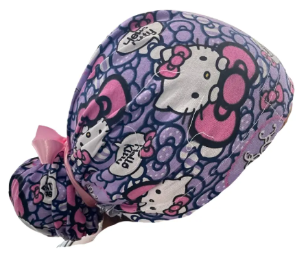 Gorro Quirúrgico - Hello Kitty - Listón - Lila