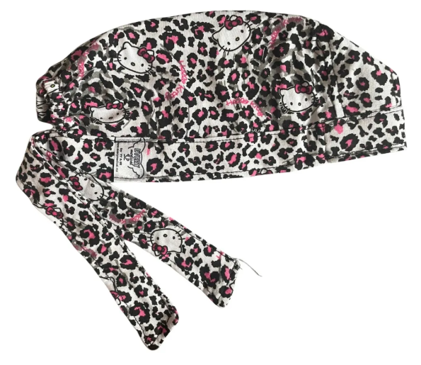 Gorro Medico Quirúrgico - Hello Kitty - Rosa Cordones