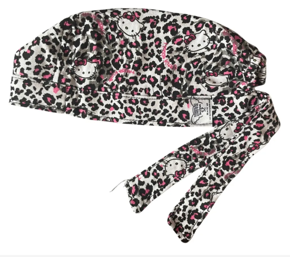 Gorro Medico Quirúrgico - Hello Kitty - Rosa Cordones