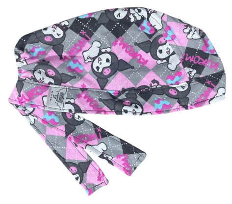 Gorro Medico Quirúrgico - Hello Kitty - Kuromi Y My Melody - Rosa Oscuro
