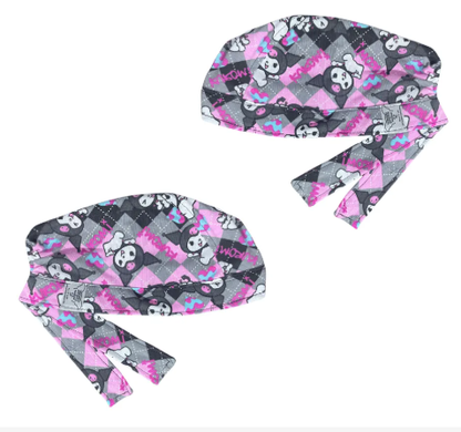 Gorro Medico Quirúrgico - Hello Kitty - Kuromi Y My Melody - Rosa Oscuro