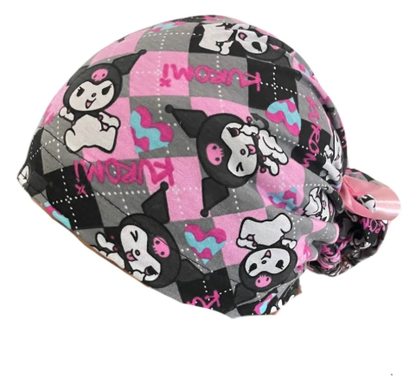 Gorro Medico Quirúrgico - Hello Kitty - Kuromi Y My Melody - Listón - Rosa2