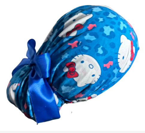 Gorro Medico Quirúrgico - Hello Kitty - Listón - Azul