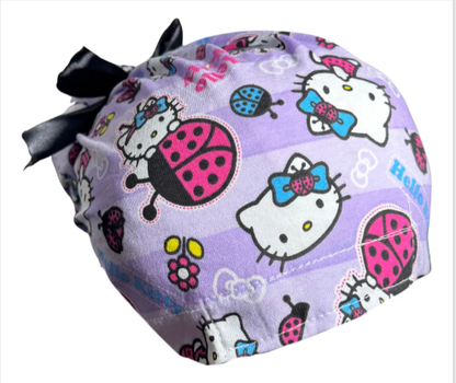 Gorro Medico Quirúrgico - Hello Kitty - Listón - Lila