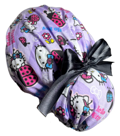 Gorro Medico Quirúrgico - Hello Kitty - Listón - Lila