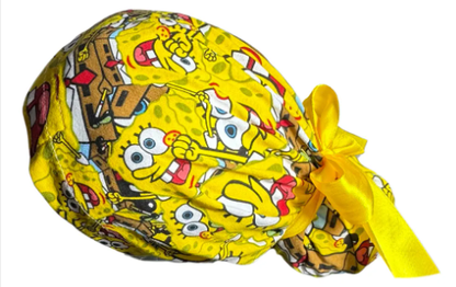 Gorro Medico Quirúrgico - Bob Esponja - Listón - Amarillo