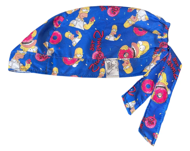 Gorro Medico Quirúrgico - Estampado Homero - The Simpsons - Azul Marino