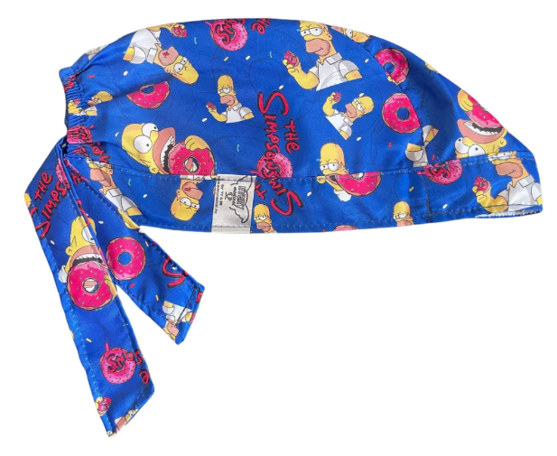 Gorro Medico Quirúrgico - Estampado Homero - The Simpsons - Azul Marino