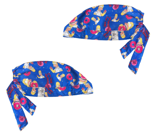Gorro Medico Quirúrgico - Estampado Homero - The Simpsons - Azul Marino