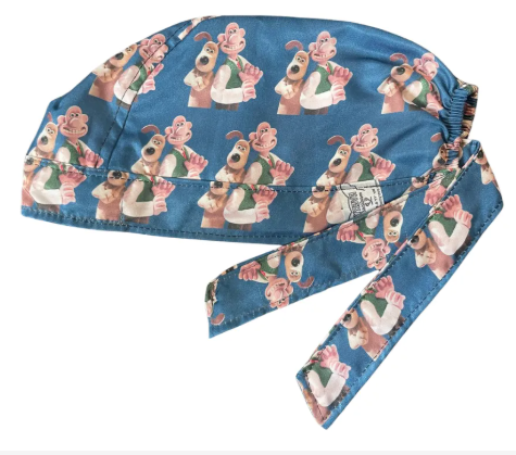 Gorro Medico Quirúrgico - Pelicula - Wallace Y Gromit - Azul Acero
