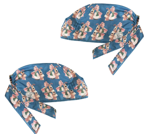 Gorro Medico Quirúrgico - Pelicula - Wallace Y Gromit - Azul Acero
