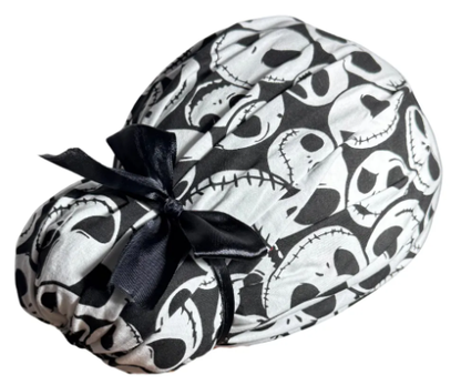 Gorro Medico Quirúrgico - El Extraño Mundo De Jack - Listón - Negro