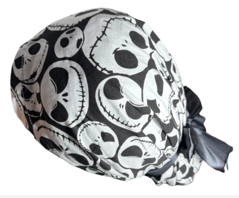 Gorro Medico Quirúrgico - El Extraño Mundo De Jack - Listón - Negro