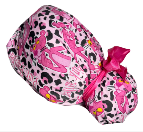Gorro Medico Quirúrgico - La Pantera Rosa - Listón - Rosa