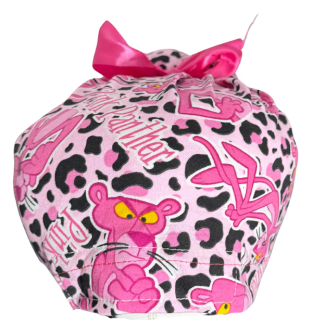 Gorro Medico Quirúrgico - La Pantera Rosa - Listón - Rosa