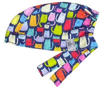 Gorro Medico Quirúrgico -Gatitos - Antifluido - Azul