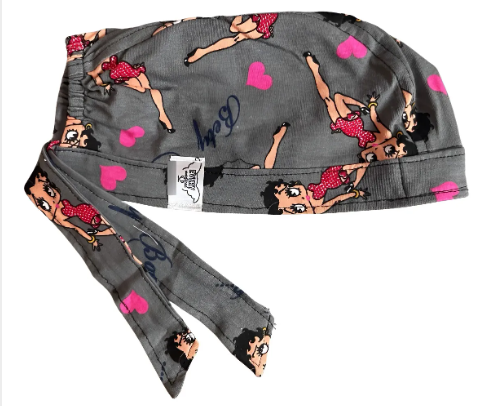 Gorro Medico Quirúrgico - Betty Boo - Gris Oscuro