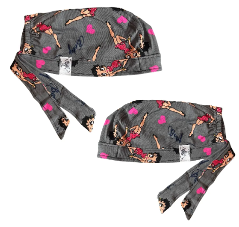 Gorro Medico Quirúrgico - Betty Boo - Gris Oscuro
