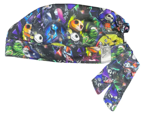 Gorro Medico Quirúrgico - Estampado - El Extraño Mundo De Jack - Negro 5