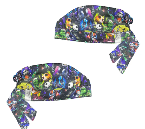 Gorro Medico Quirúrgico - Estampado - El Extraño Mundo De Jack - Negro 5