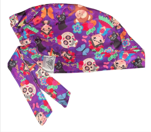 Gorro Medico Quirúrgico - Frida Kahlo Mex -Lila
