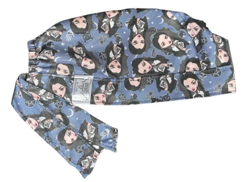Gorro Medico Quirúrgico - Merlina - Wednesday - Adams - Gris Oscura