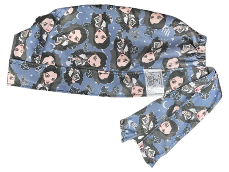 Gorro Medico Quirúrgico - Merlina - Wednesday - Adams - Gris Oscura