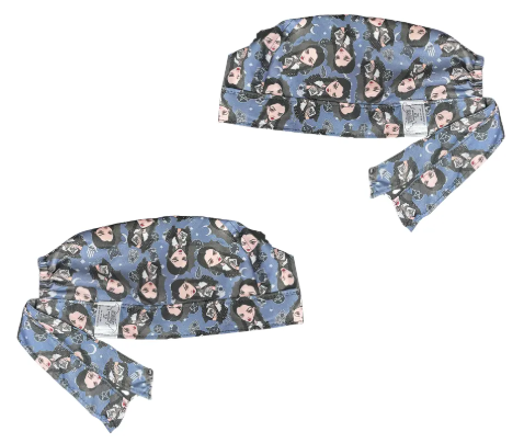 Gorro Medico Quirúrgico - Merlina - Wednesday - Adams - Gris Oscura