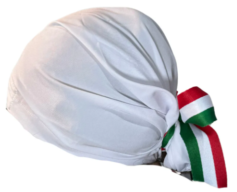 Gorro Medico Quirúrgico - Fiesta Patrias - Listón - México - Blanco