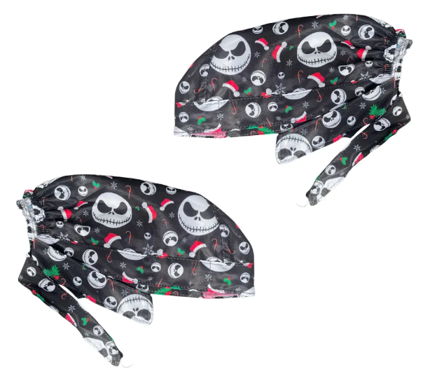 Gorro Medico Quirúrgico - Estampado - El Extraño Mundo De Jack - Negro 6