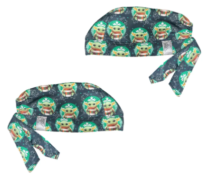 Gorro Medico Quirúrgico - Baby Yoda - Grogu - Mandalorian - Verde Oscuro