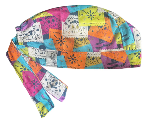 Gorro Medico Quirúrgico - Unisex - Estampado - Dia De Muertos - Multicolor
