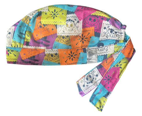 Gorro Medico Quirúrgico - Unisex - Estampado - Dia De Muertos - Multicolor
