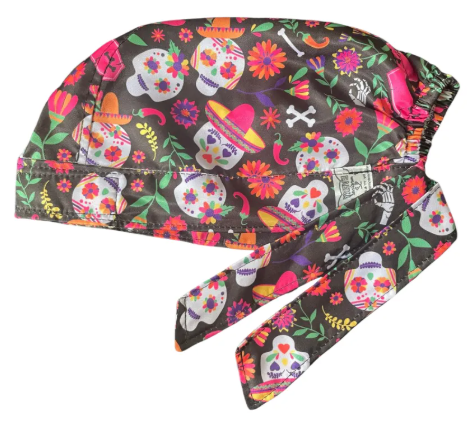 Gorro Medico Quirúrgico - Unisex - Estampado - Dia De Muertos - Negro 3