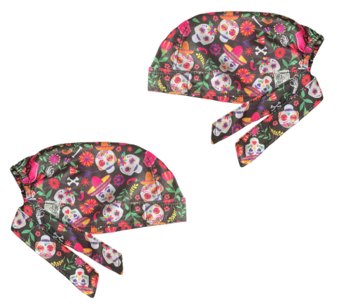 Gorro Medico Quirúrgico - Unisex - Estampado - Dia De Muertos - Negro 3