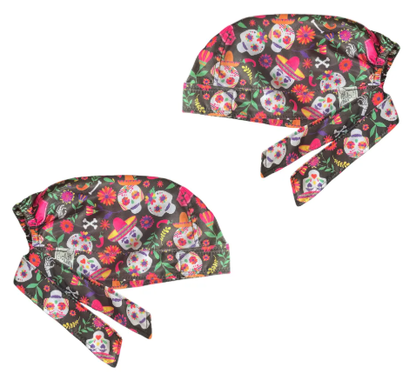 Gorro Medico Quirúrgico - Unisex - Estampado - Dia De Muertos - Negro 3