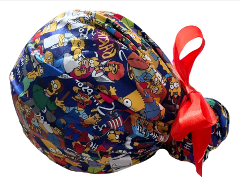 Gorro Medico Quirúrgico - Simpson - Homero - Listón - Azul