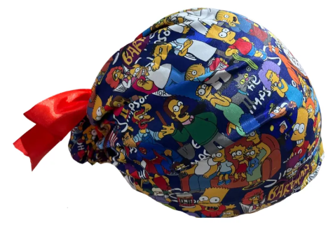 Gorro Medico Quirúrgico - Simpson - Homero - Listón - Azul