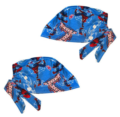Gorro Medico Quirúrgico - Estampado - Spiderman - Azul 2