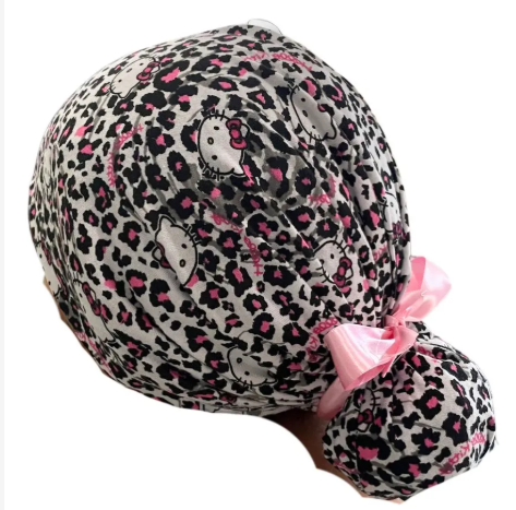 Gorro Quirúrgico - Hello Kitty Rosa - Listón - Animal