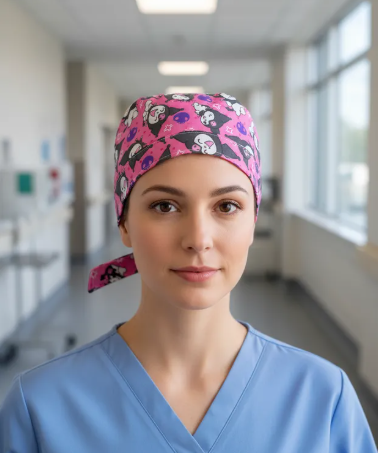 Gorro Medico Quirúrgico - Hello Kitty - Kuromi  - Rosa Chicle