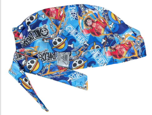 Gorro Medico Quirúrgico - One Piece Luffy - Antisudor - Azul