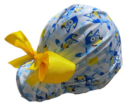 Gorro Medico Quirúrgico - Perrito Bluey - Azul - Listón