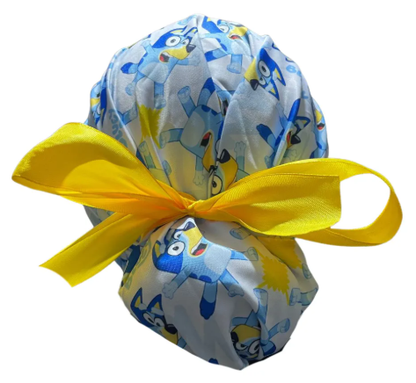 Gorro Medico Quirúrgico - Perrito Bluey - Azul - Listón